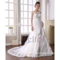 A line empire waist plus size lao wedding dress for big women